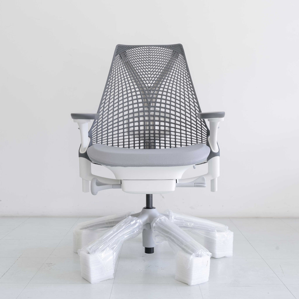 Herman Miller Sayl Chair – Slate Grey White Frame | Full Option with Lumbar Support