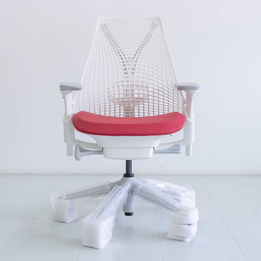 Herman Miller Sayl Chair – Red White Frame | Full Option with Lumbar Support
