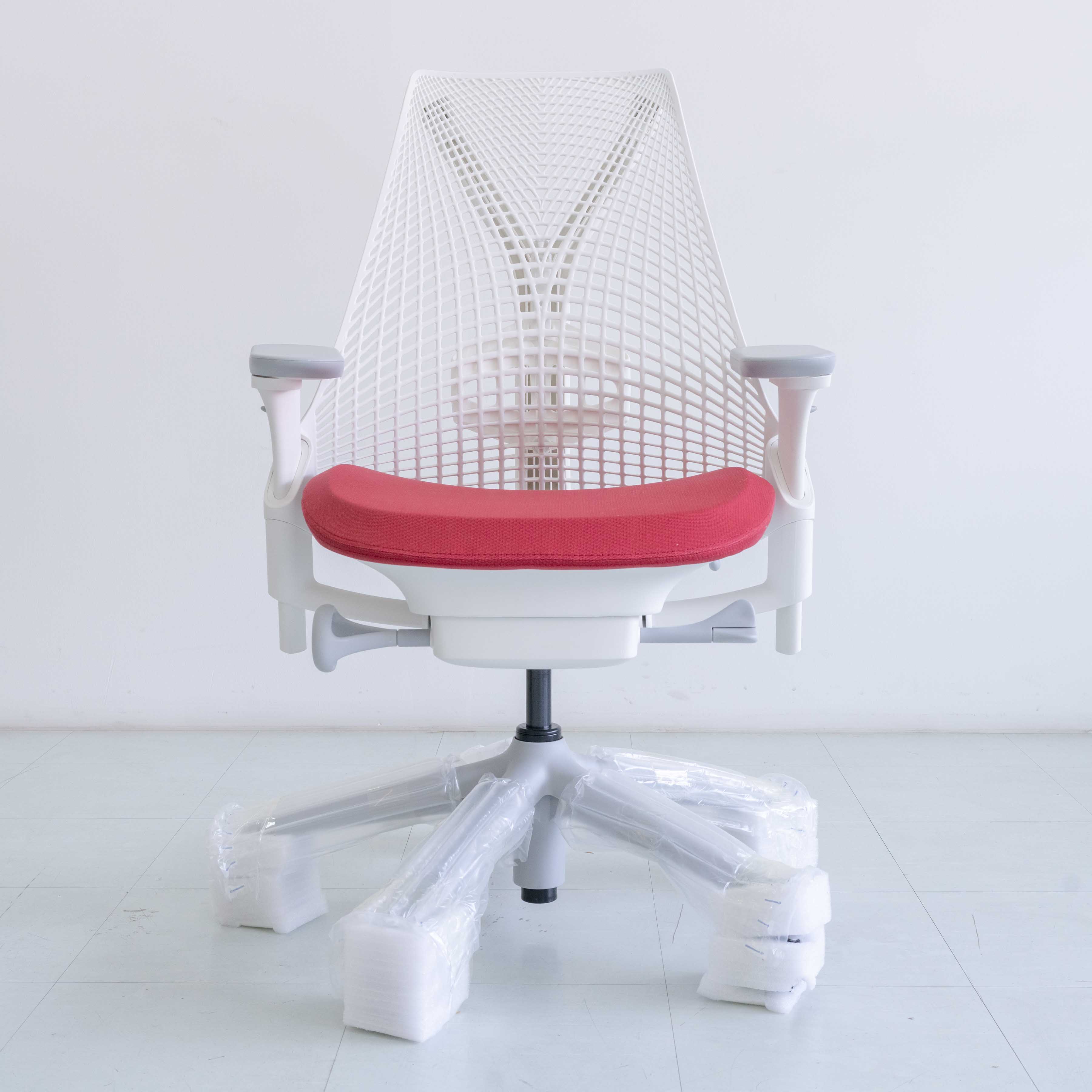 Herman Miller Sayl Chair – Red White Frame | Full Option with Lumbar Support