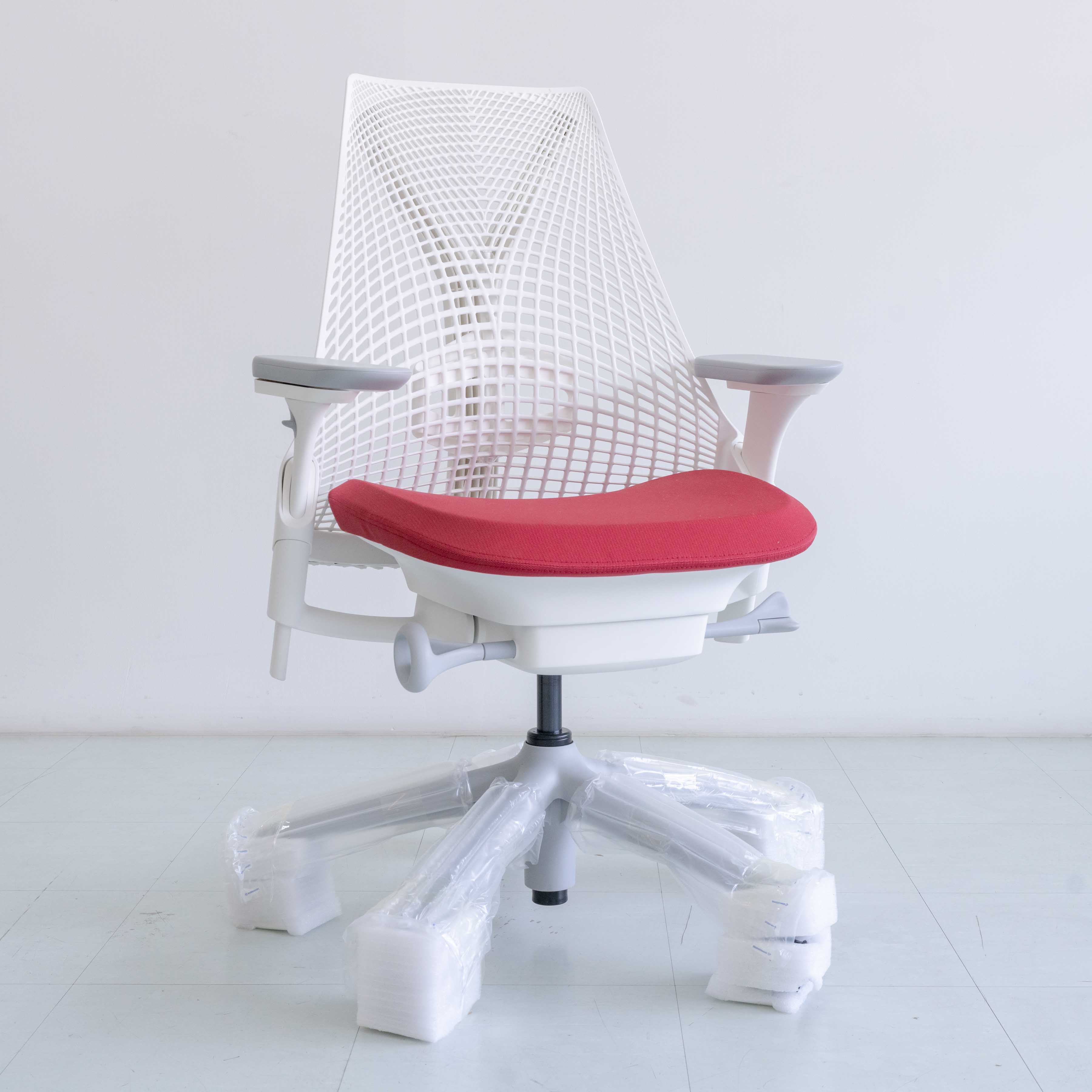 Herman Miller Sayl Chair – Red White Frame | Full Option with Lumbar Support
