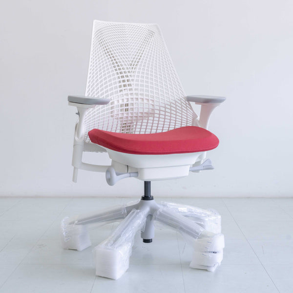 Herman Miller Sayl Chair – Red White Frame | Full Option with Lumbar Support