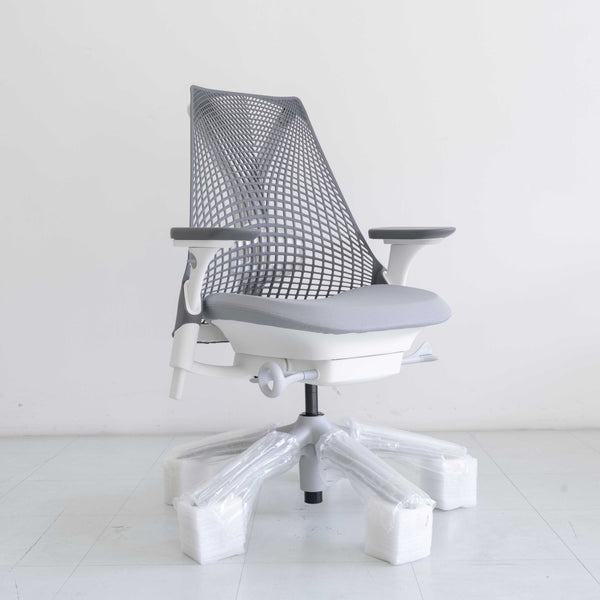 Herman Miller Sayl Chair – Slate Grey White Frame | Full Option with Lumbar Support