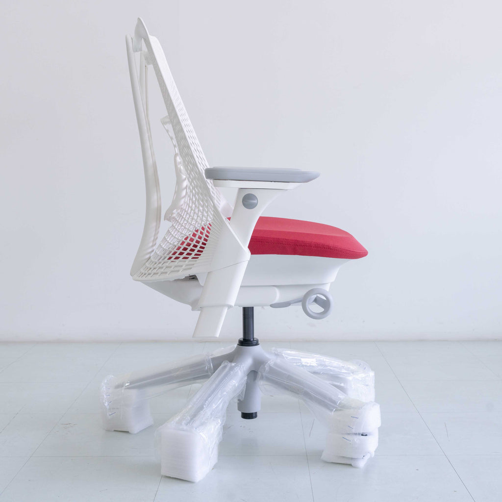 Herman Miller Sayl Chair – Red White Frame | Full Option with Lumbar Support