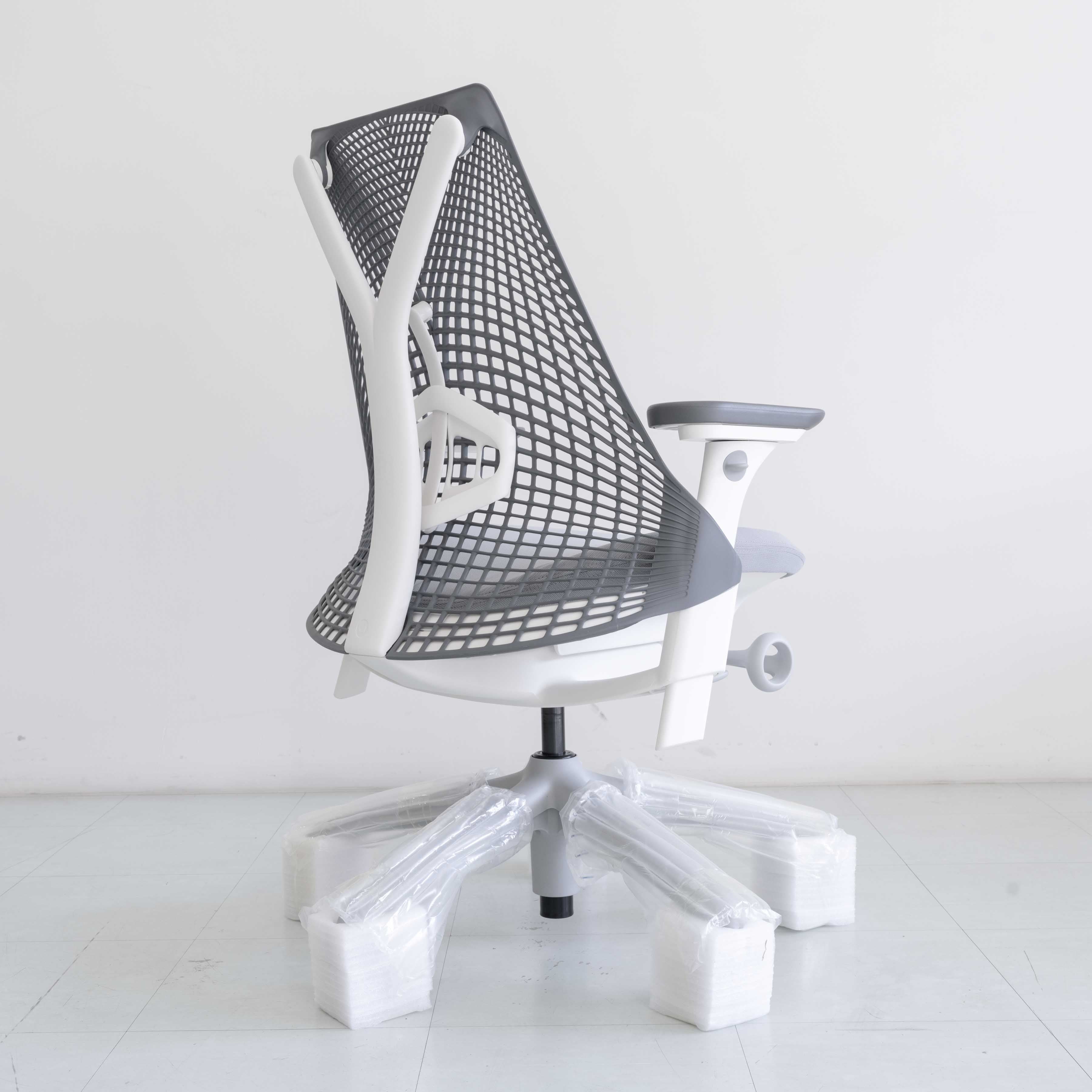 Herman Miller Sayl Chair – Slate Grey White Frame | Full Option with Lumbar Support