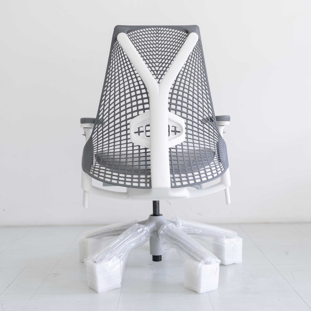 Herman Miller Sayl Chair – Slate Grey White Frame | Full Option with Lumbar Support