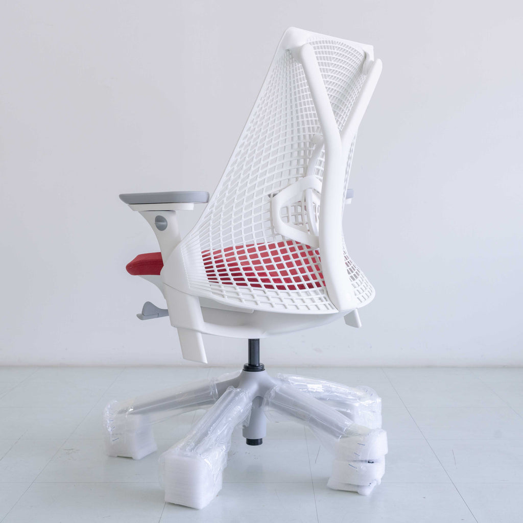 Herman Miller Sayl Chair – Red White Frame | Full Option with Lumbar Support