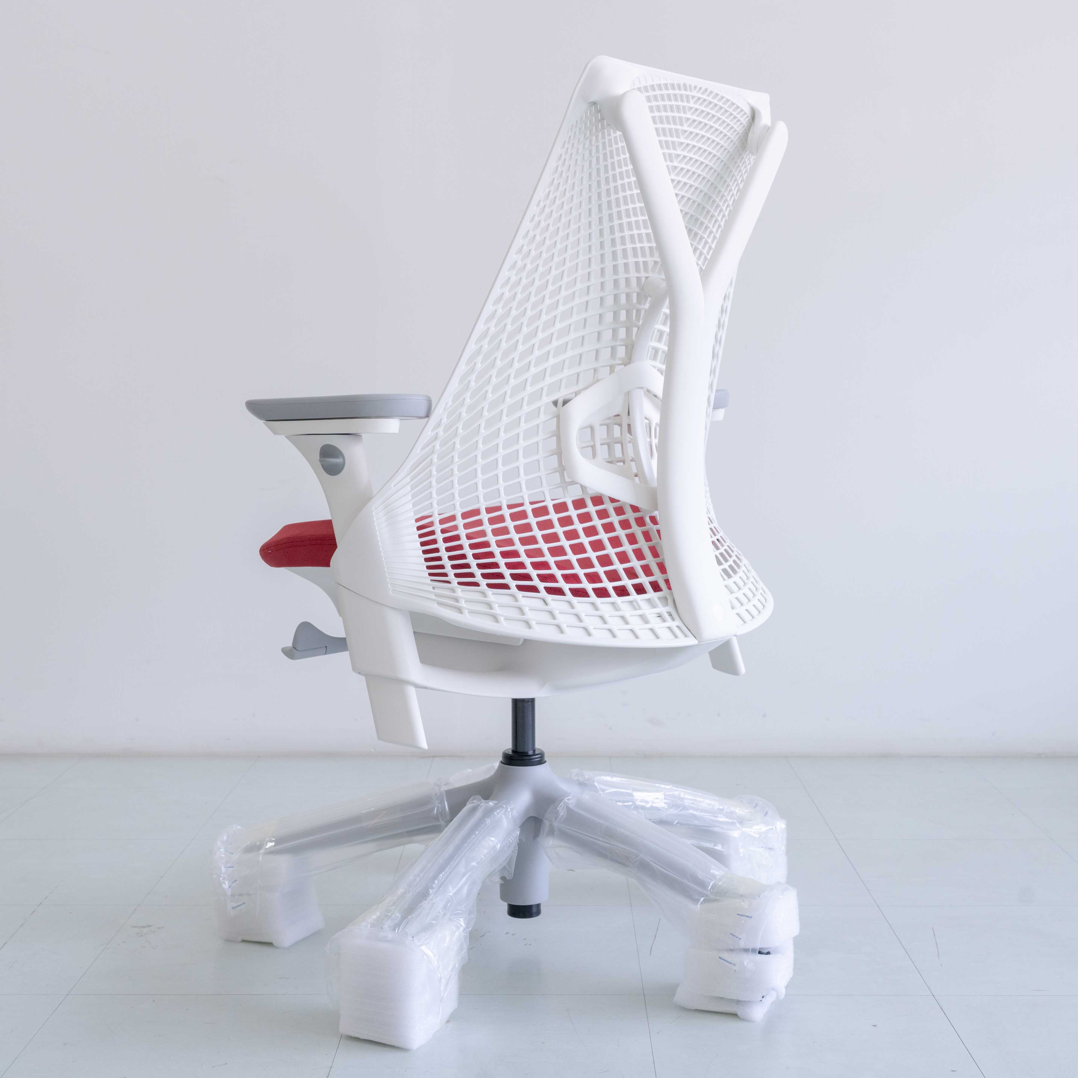 Herman Miller Sayl Chair – Red White Frame | Full Option with Lumbar Support