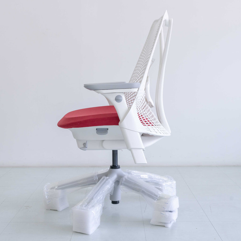 Herman Miller Sayl Chair – Red White Frame | Full Option with Lumbar Support