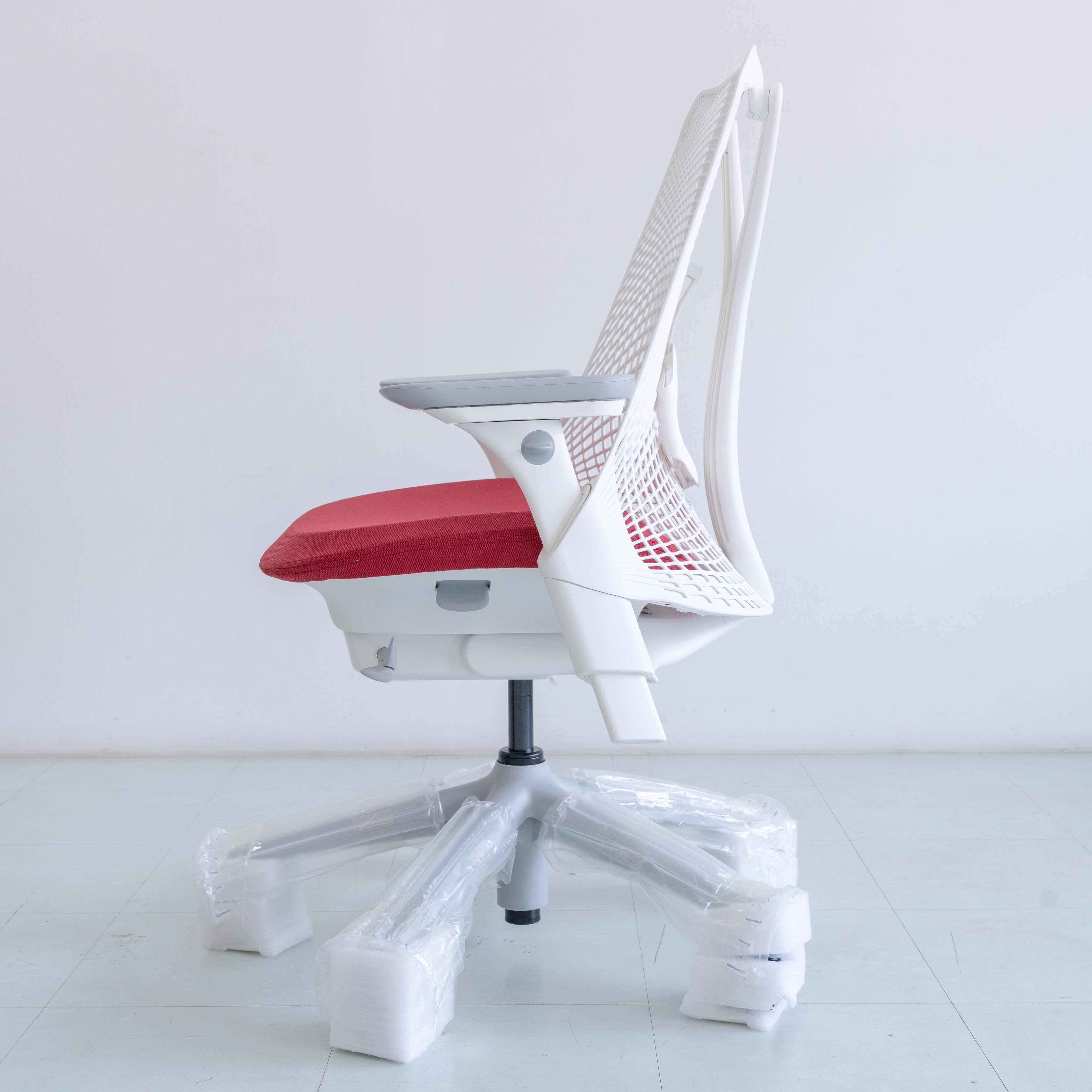 Herman Miller Sayl Chair – Red White Frame | Full Option with Lumbar Support