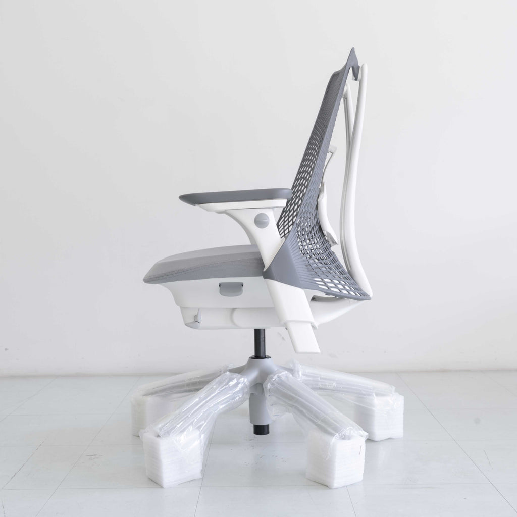 Herman Miller Sayl Chair – Slate Grey White Frame | Full Option with Lumbar Support