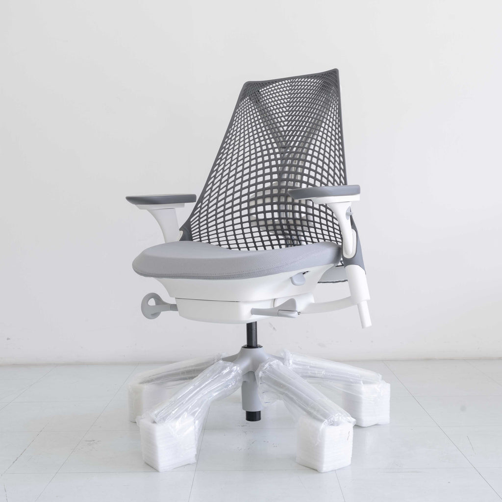 Herman Miller Sayl Chair – Slate Grey White Frame | Full Option with Lumbar Support