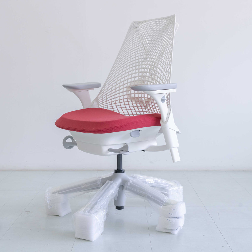 Herman Miller Sayl Chair – Red White Frame | Full Option with Lumbar Support