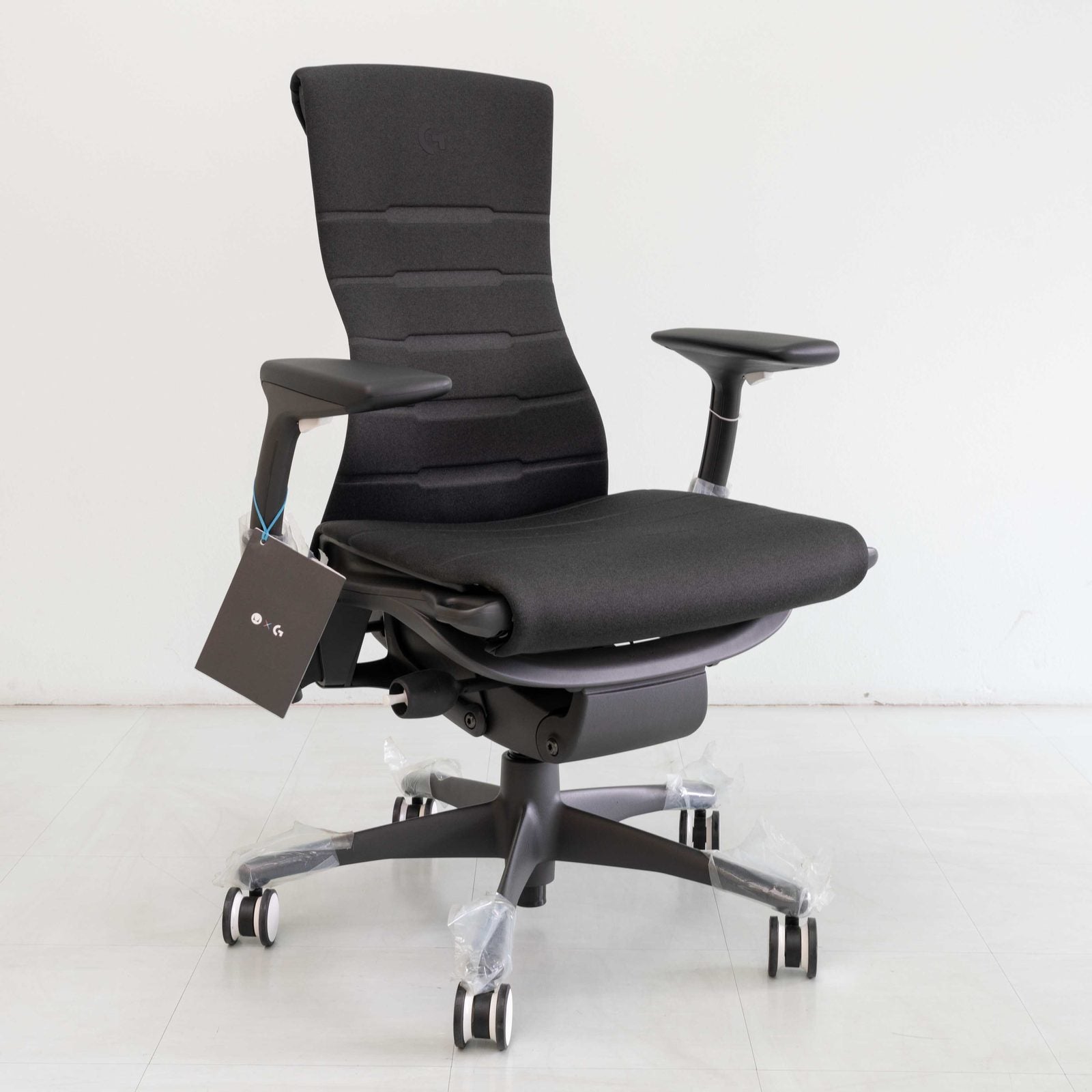 Black Herman Miller Embody chair, three-quarter view